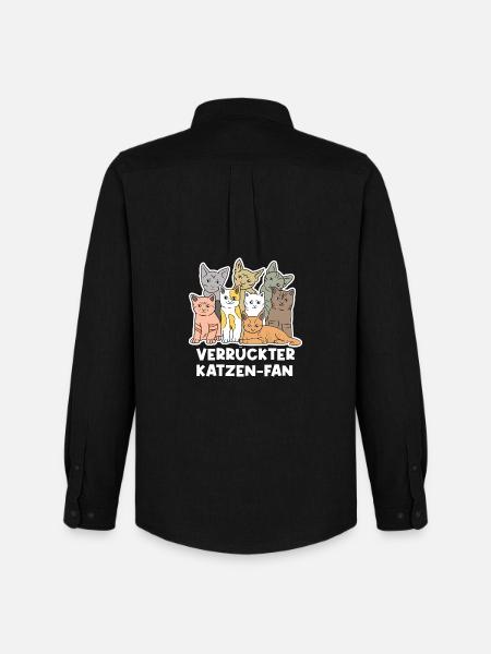Knuddeltier Haustiere Katze Heimtier Statement - Männer Oxford Hemd von Stanley/Stella - Schwarz