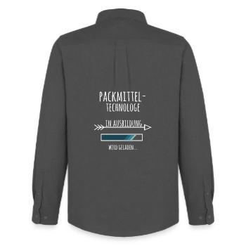 Packmitteltechnologe Ausbildung Beruf Geschenk - Männer Oxford Hemd von Stanley/Stella - Anthrazit - Hinten - AI Model Male 185 dark (185cm)