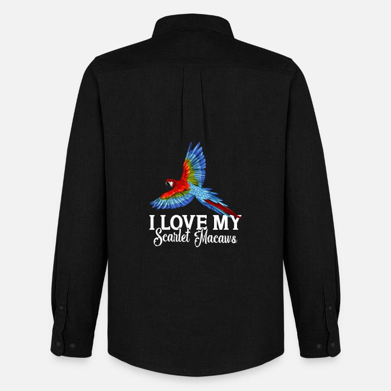 Ich liebe meinen Scarlet Macaws - Männer Oxford Hemd von Stanley/Stella - Schwarz
