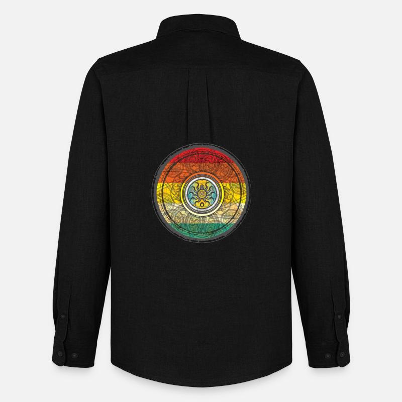 Kaleidoscopic Sun Pattern Context - Men's Oxford Shirt by Stanley/Stella - black