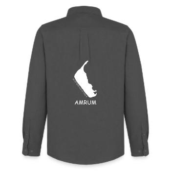 Amrum Koordinaten - Männer Oxford Hemd von Stanley/Stella - Anthrazit - Hinten - AI Model Male 185 dark (185cm)