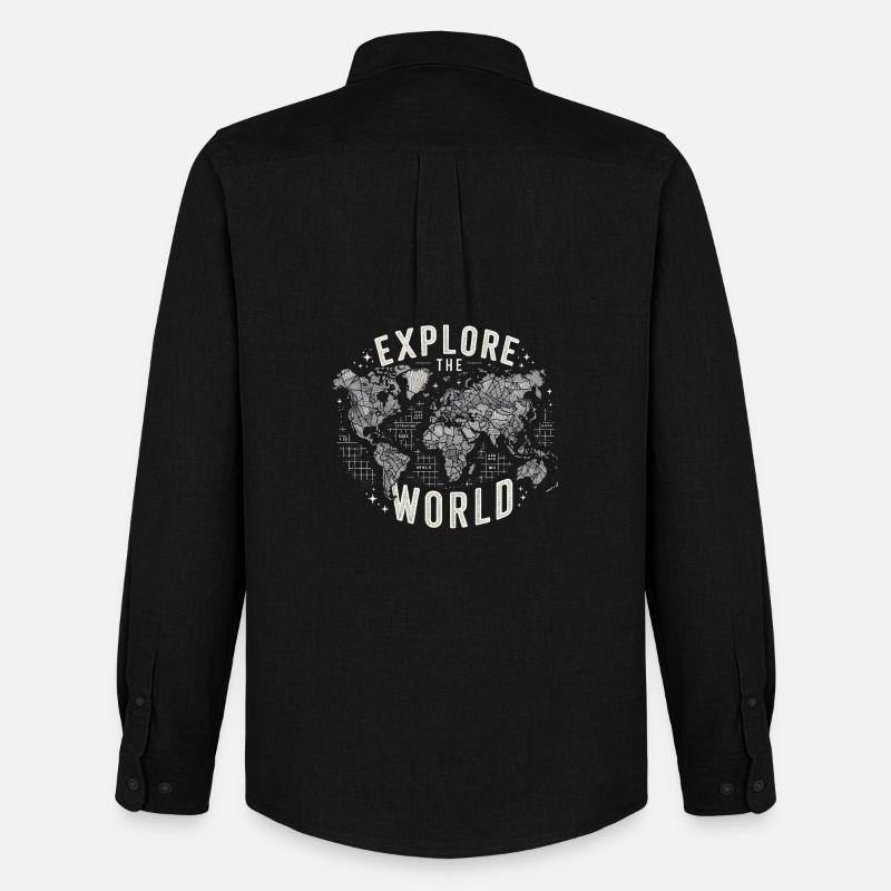 Explore the World - Männer Oxford Hemd von Stanley/Stella - Schwarz
