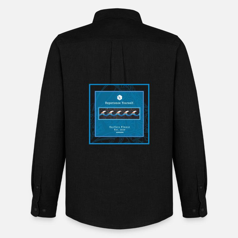 Surf Design Wellen Logo polynesisch - Männer Oxford Hemd von Stanley/Stella - Schwarz