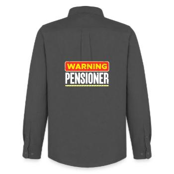 Pensionär Pensionierung Statement Ruhestand Senior - Männer Oxford Hemd von Stanley/Stella - Anthrazit - Hinten - AI Model Male 185 dark (185cm)