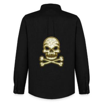 Decorative Skull Skull - Men's Oxford Shirt by Stanley/Stella - black - Back - AI Model Male 185 dark (185cm)