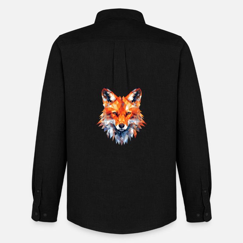 Fuchs Polygon Füchse Wald Polarfuchs Tier - Männer Oxford Hemd von Stanley/Stella - Schwarz
