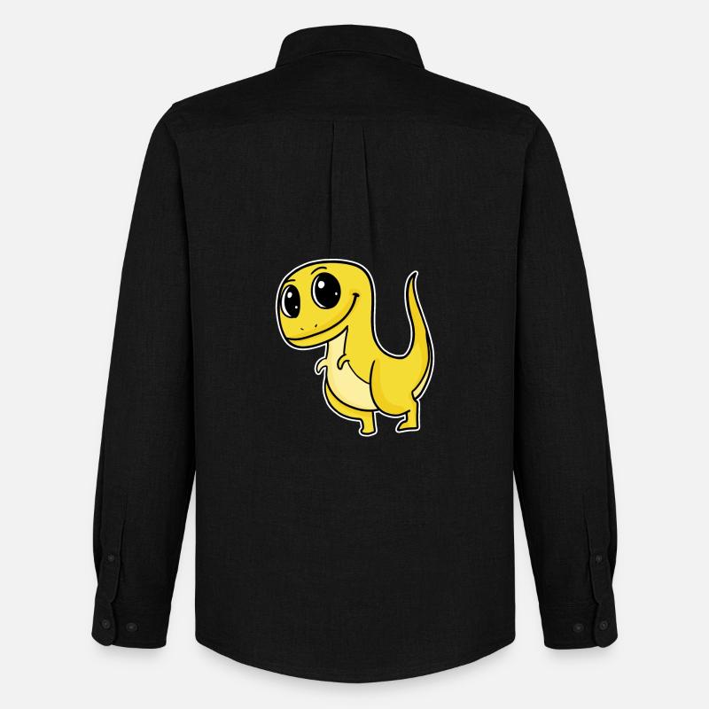 Dinosaurier Motiv - Männer Oxford Hemd von Stanley/Stella - Schwarz