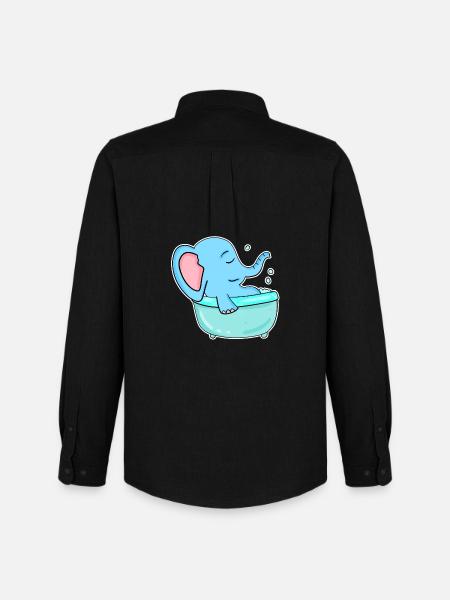 Bathtub Elephant - Men's Oxford Shirt by Stanley/Stella - black