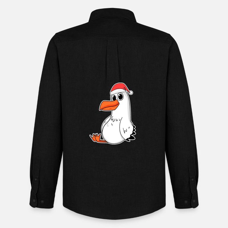 Möwe Weihnachten - Männer Oxford Hemd von Stanley/Stella - Schwarz