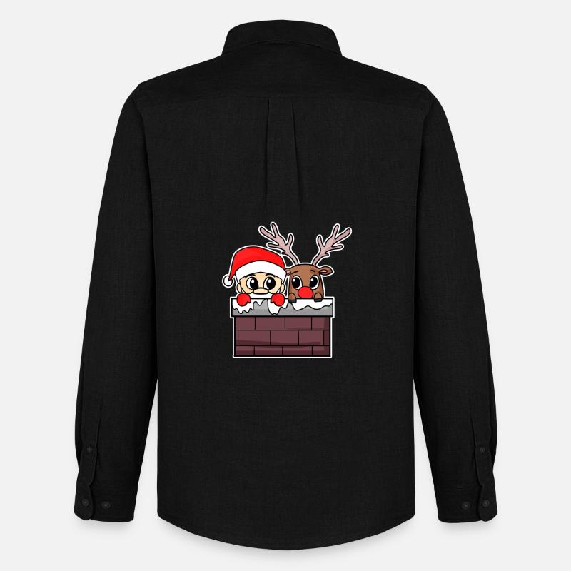 Weihnachtsmann Reh - Männer Oxford Hemd von Stanley/Stella - Schwarz