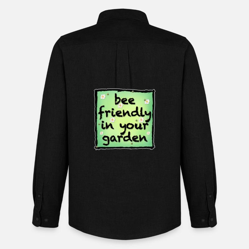 Bee friendly in your garden - Männer Oxford Hemd von Stanley/Stella - Schwarz