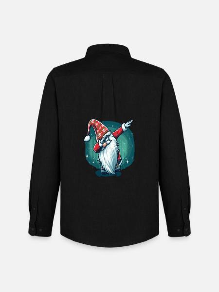 Dabbing Christmas Gnome - Men's Oxford Shirt by Stanley/Stella - black