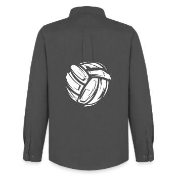 Volleyball Symbol Fabrics Material White Game Icon - Men's Oxford Shirt by Stanley/Stella - anthracite - Back - AI Model Male 185 dark (185cm)