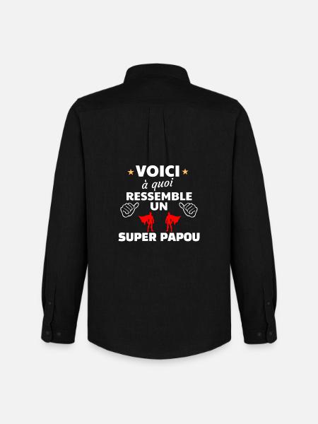 Héros Super Papou Thème Empowerment - Chemise Oxford homme Stanley/Stella - noir