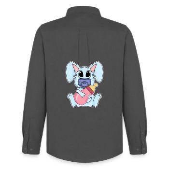 Baby Bunny Motif - Men's Oxford Shirt by Stanley/Stella - anthracite - Back - AI Model Male 185 dark (185cm)