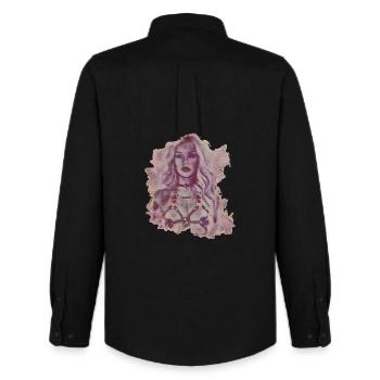 Sexy Girl Tattoo Ink BDSM Grunge T-Shirt - Men's Oxford Shirt by Stanley/Stella - black - Back - AI Model Male 185 dark (185cm)