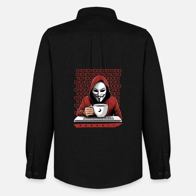 Anonymous Hacker - Männer Oxford Hemd von Stanley/Stella - Schwarz