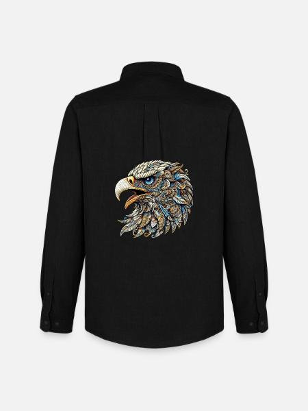 Adler mit Mandalas verziert - Männer Oxford Hemd von Stanley/Stella - Schwarz