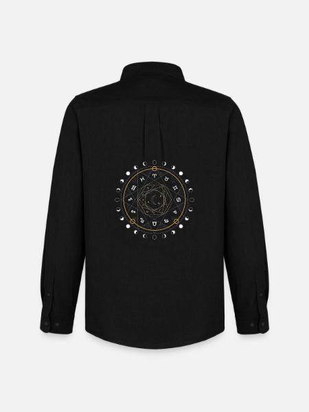 Mystic Moon Sigil Circle - Men's Oxford Shirt by Stanley/Stella - black