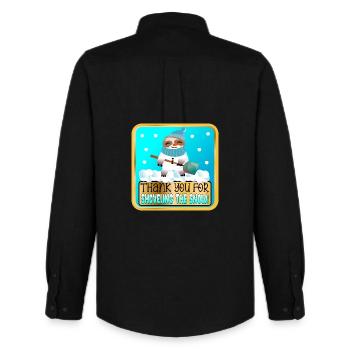 SHOVELING THE SNOW - THANK YOU SLOTH - Men's Oxford Shirt by Stanley/Stella - black - Back - AI Model Male 185 dark (185cm)