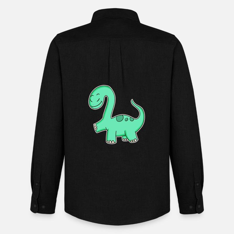 Dino - Männer Oxford Hemd von Stanley/Stella - Schwarz