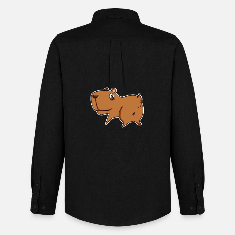 Capybara Wasserschwein - Männer Oxford Hemd von Stanley/Stella - Schwarz