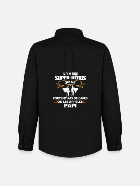 Super-Héros Papi Cadenas d'Amour - Chemise Oxford homme Stanley/Stella - noir