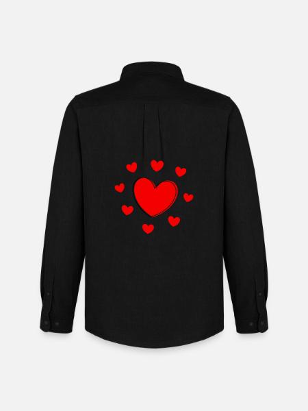 Saint-Valentin cœur rouge, st.valentin - Chemise Oxford homme Stanley/Stella - noir