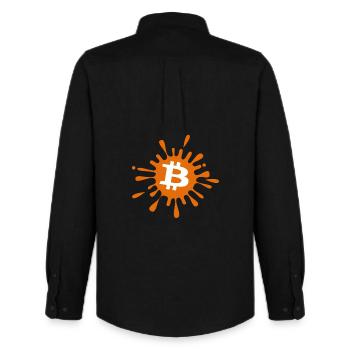 Bitcoin Crypto Cryptocurrency Splash - Männer Oxford Hemd von Stanley/Stella - Schwarz - Hinten - AI Model Male 185 dark (185cm)
