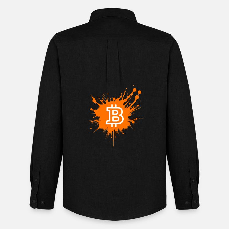 Bitcoin Crypto Cryptocurrency Splash - Männer Oxford Hemd von Stanley/Stella - Schwarz