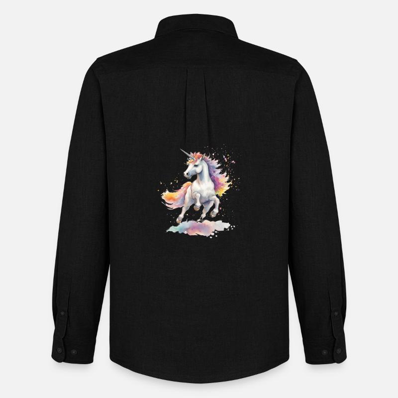 tanzendes Einhorn - Männer Oxford Hemd von Stanley/Stella - Schwarz