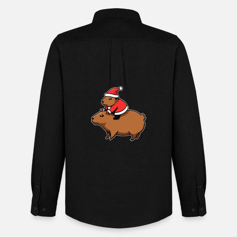 Capybara Weihnachten - Männer Oxford Hemd von Stanley/Stella - Schwarz