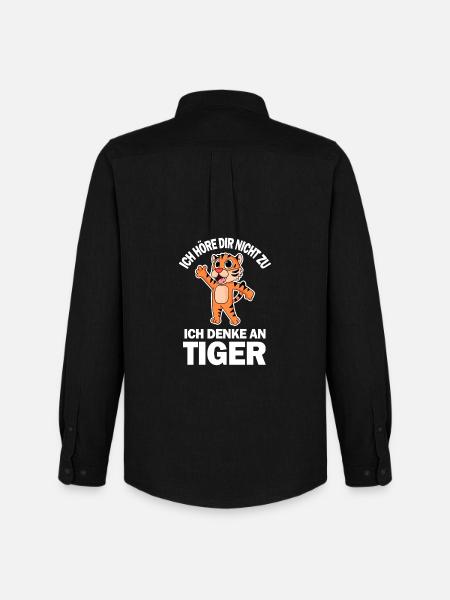 Tier Tiger - Männer Oxford Hemd von Stanley/Stella - Schwarz