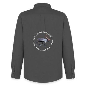 COMET - Men's Oxford Shirt by Stanley/Stella - anthracite - Back - AI Model Male 185 dark (185cm)