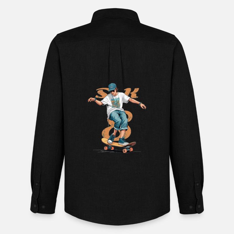 Skater Boy - Männer Oxford Hemd von Stanley/Stella - Schwarz