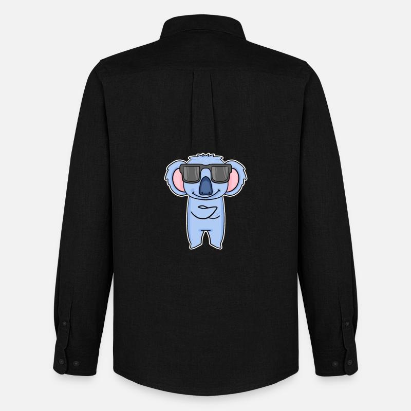 Koala mit Brille - Männer Oxford Hemd von Stanley/Stella - Schwarz