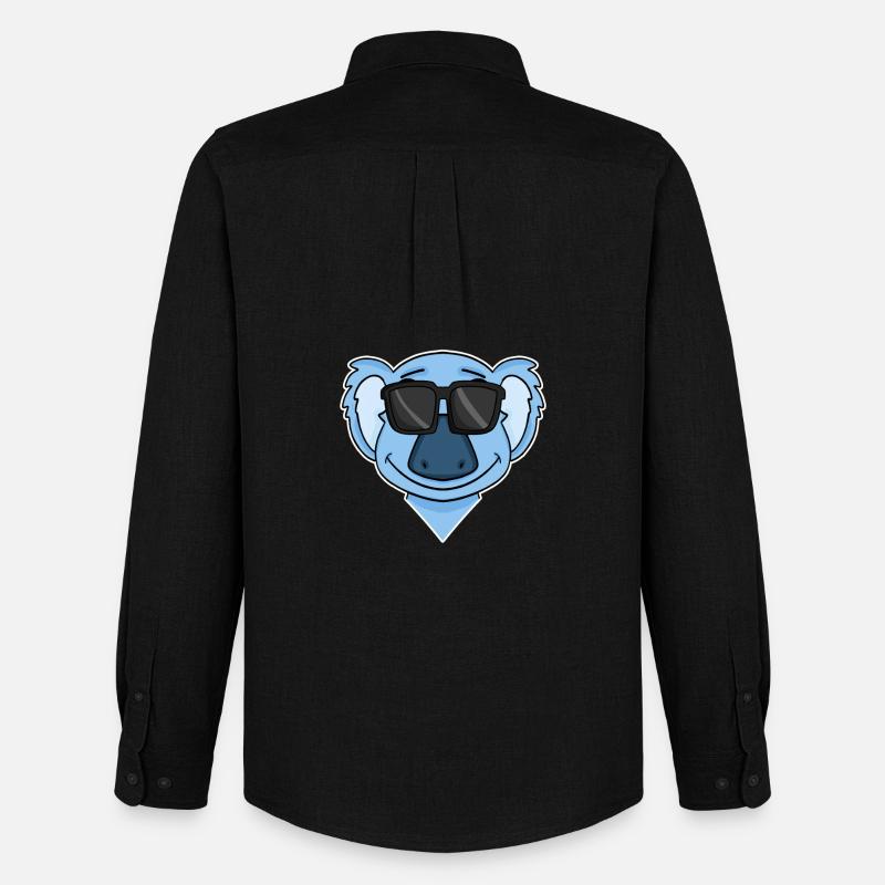Koala mit Brille - Männer Oxford Hemd von Stanley/Stella - Schwarz