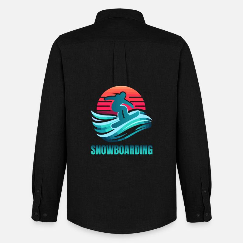 Lebendige Snowboard-Surfszene - Männer Oxford Hemd von Stanley/Stella - Schwarz
