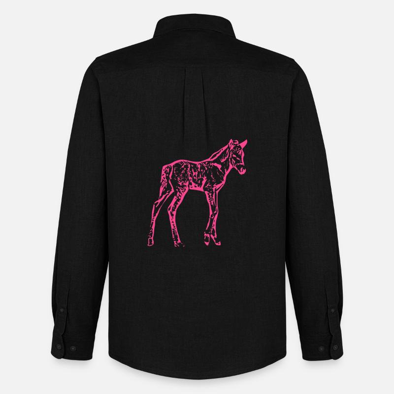 Pferd rosa pink - Männer Oxford Hemd von Stanley/Stella - Schwarz