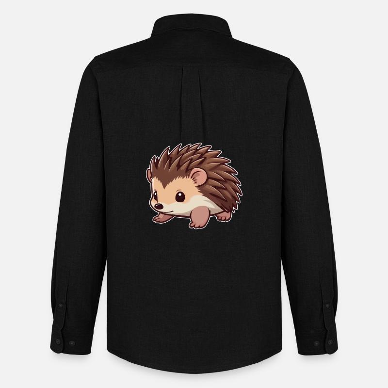 Niedlicher Igel Tier - Männer Oxford Hemd von Stanley/Stella - Schwarz