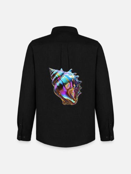 chromatic sea shell - Men's Oxford Shirt by Stanley/Stella - black