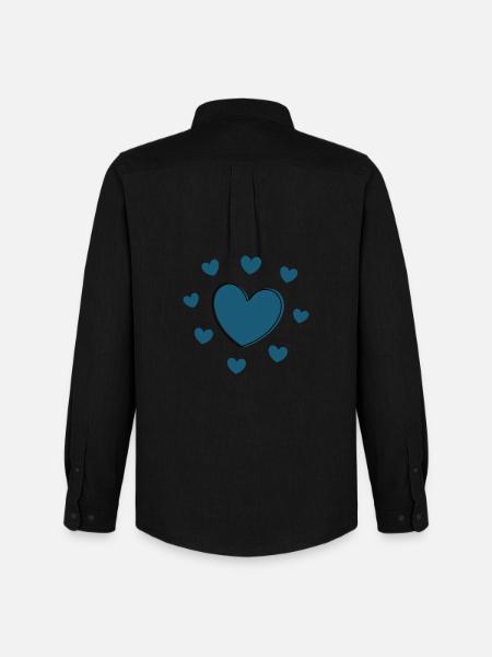 blue heart valentine's day gift - Men's Oxford Shirt by Stanley/Stella - black