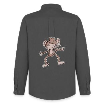 Singe - Chemise Oxford homme Stanley/Stella - charbon - Dos - AI Model Male 185 dark (185cm)