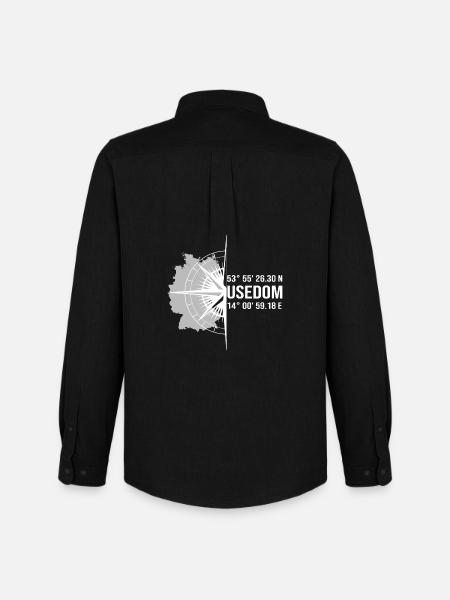 Koordinaten Usedom - Männer Oxford Hemd von Stanley/Stella - Schwarz