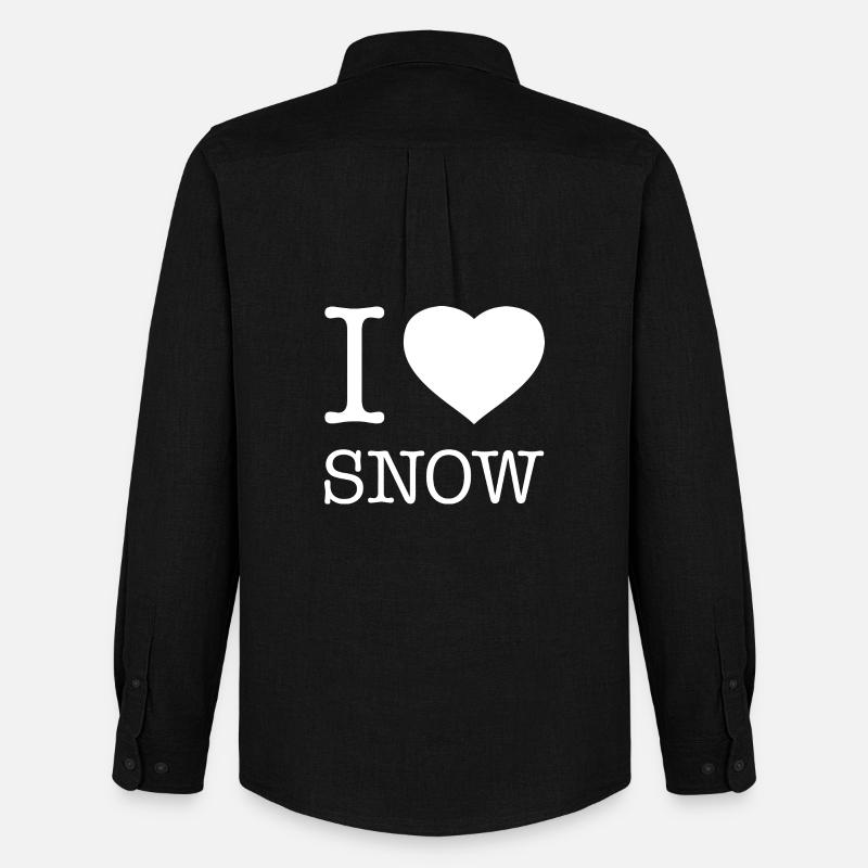 I LOVE SNOW - Männer Oxford Hemd von Stanley/Stella - Schwarz