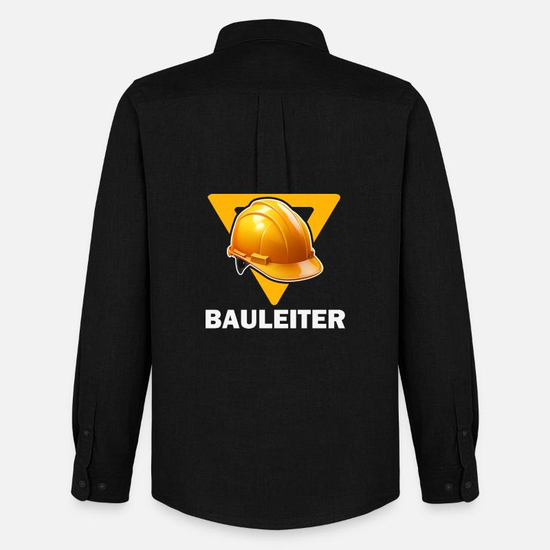 Baustellenleiter Bauhelm - Männer Oxford Hemd von Stanley/Stella - Schwarz