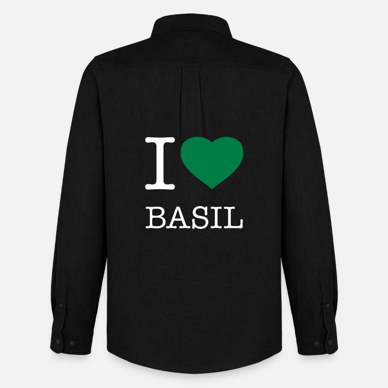 I LOVE BASIL Basilikum - Männer Oxford Hemd von Stanley/Stella - Schwarz