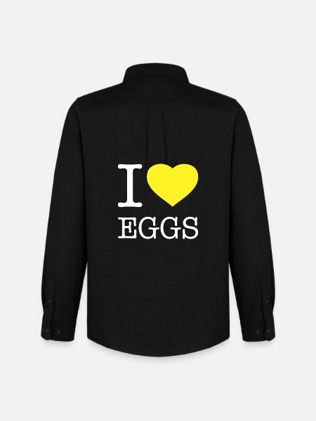 I LOVE EGGS - Men's Oxford Shirt by Stanley/Stella - black