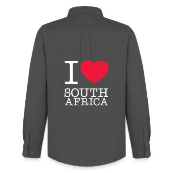 I LOVE SOUTH AFRICA Südafrika - Männer Oxford Hemd von Stanley/Stella - Anthrazit - Hinten - AI Model Male 185 dark (185cm)