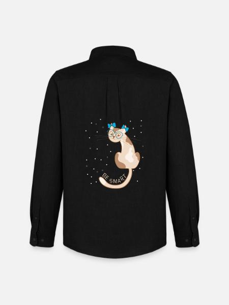 Cat, be smart - Men's Oxford Shirt by Stanley/Stella - black